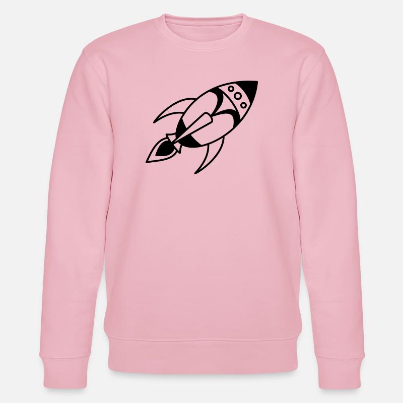 Retro Space Rocket – Weltall Raumschiff Design - Stanley/Stella Unisex Bio-Sweatshirt CHANGER - Hellrosa