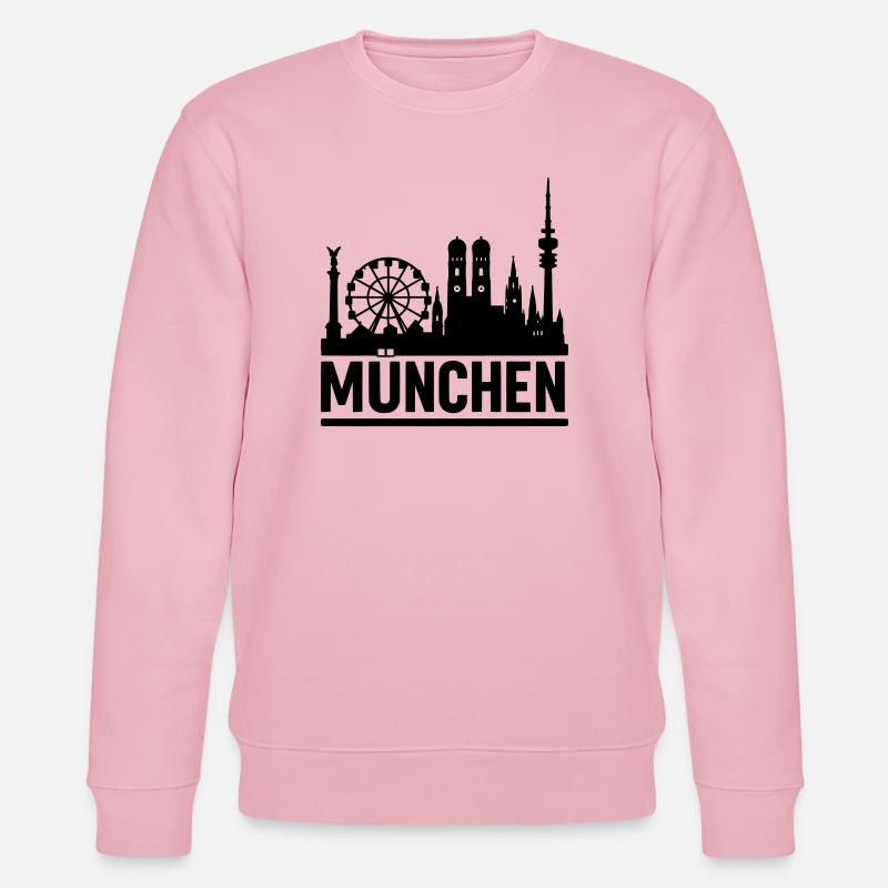 München Munich Silhouette Skyline - Stanley/Stella Unisex Bio-Sweatshirt CHANGER  - Hellrosa