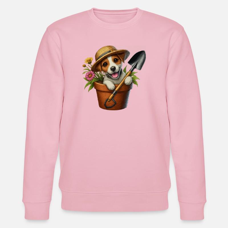 Jack Russell Terrier Blumentopf Gartendesign - Stanley/Stella Unisex Bio-Sweatshirt CHANGER  - Hellrosa