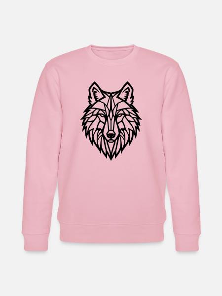 Mystic Wolf – Wilderness & Freedom - Stanley/Stella CHANGER Unisex Organic Sweatshirt - cotton pink