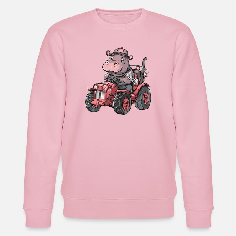 Nilpferd Traktor Farmer - Stanley/Stella Unisex Bio-Sweatshirt CHANGER  - Hellrosa
