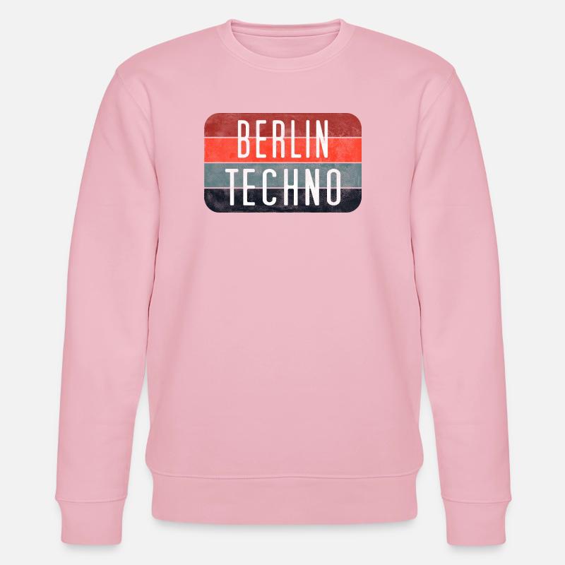 Berlin Techno Text - Stanley/Stella CHANGER Unisex Organic Sweatshirt - cotton pink