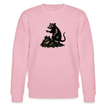 Ratte auf Geröll Gravur - Stanley/Stella Unisex Bio-Sweatshirt CHANGER  - Hellrosa - Vorne - Jaron (178cm) & Liana (172cm)