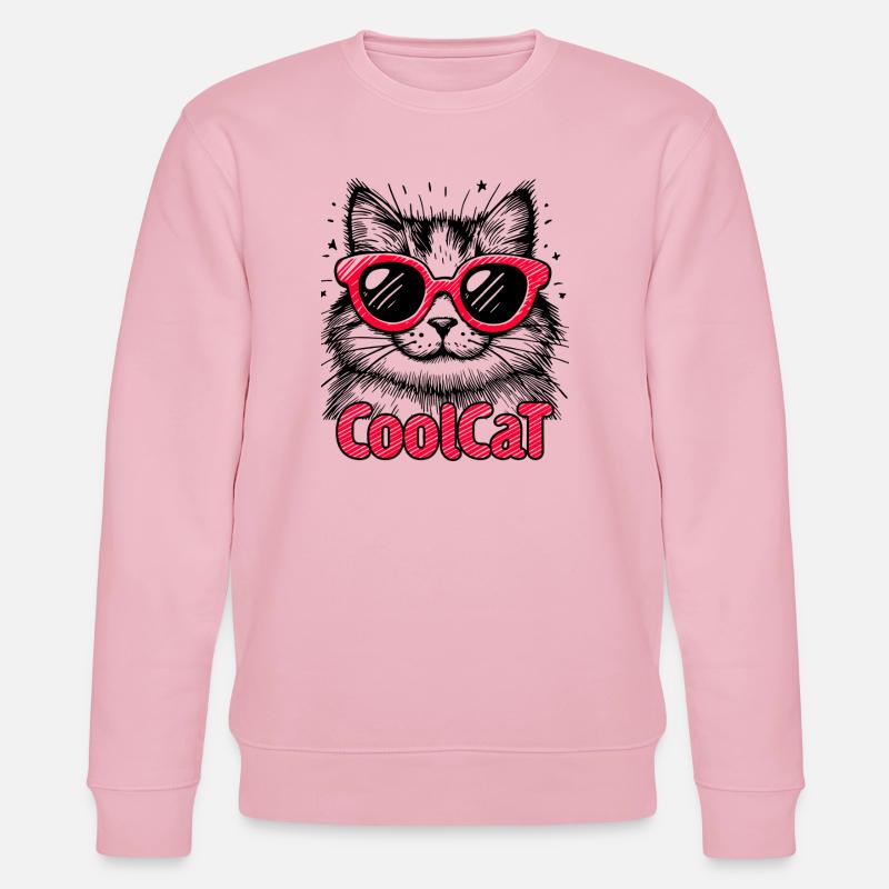 Coole Katze 1 - Stanley/Stella Unisex Bio-Sweatshirt CHANGER  - Hellrosa