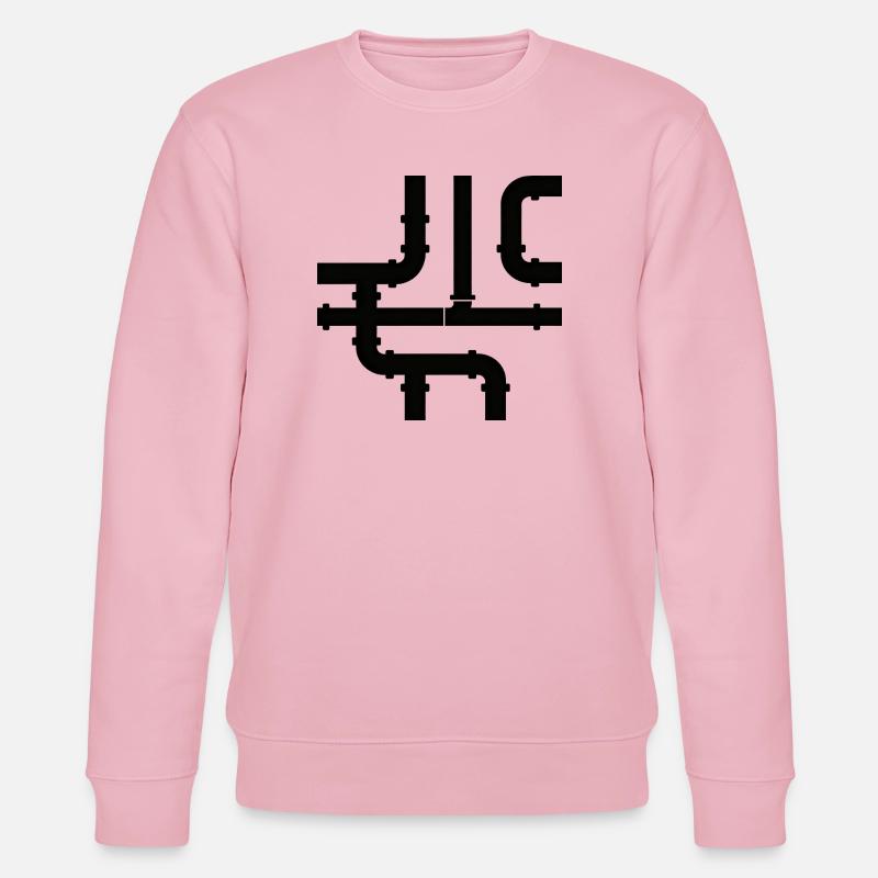 Black Cane Net Pattern - Stanley/Stella CHANGER Unisex Organic Sweatshirt - cotton pink