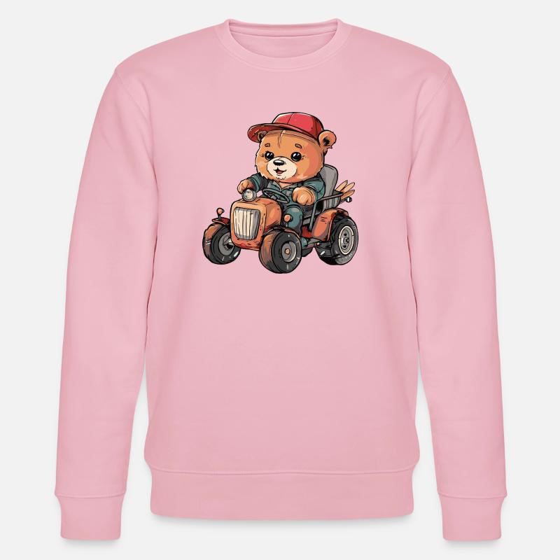 Bär Traktor Farmer - Stanley/Stella Unisex Bio-Sweatshirt CHANGER  - Hellrosa