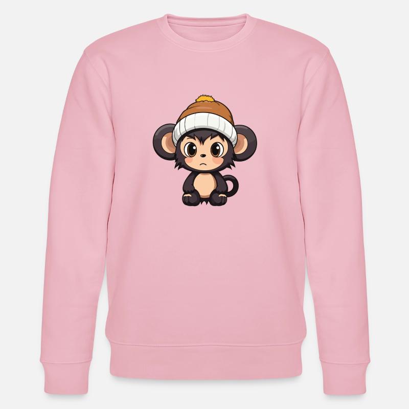 Affe Winter Tier Baby Comic - Stanley/Stella Unisex Bio-Sweatshirt CHANGER  - Hellrosa