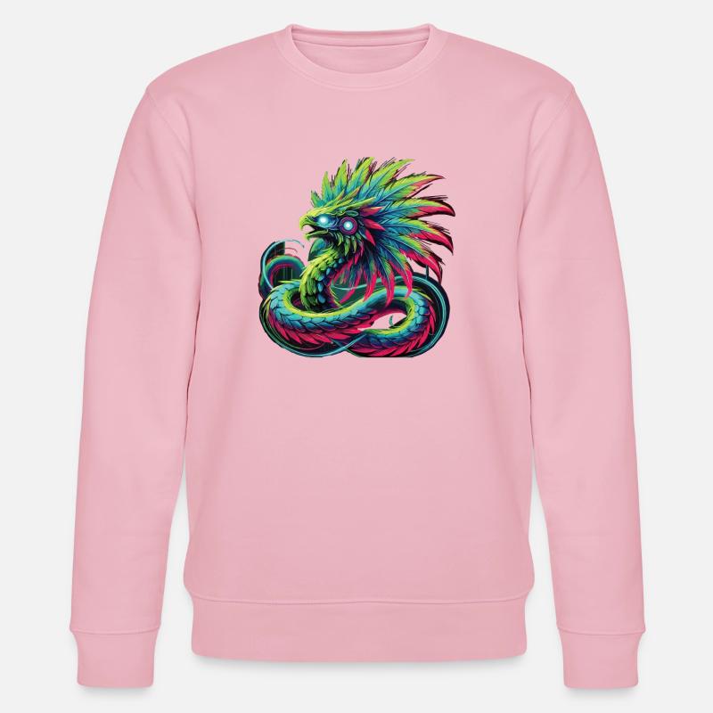 Azteken Drache - Stanley/Stella Unisex Bio-Sweatshirt CHANGER  - Hellrosa