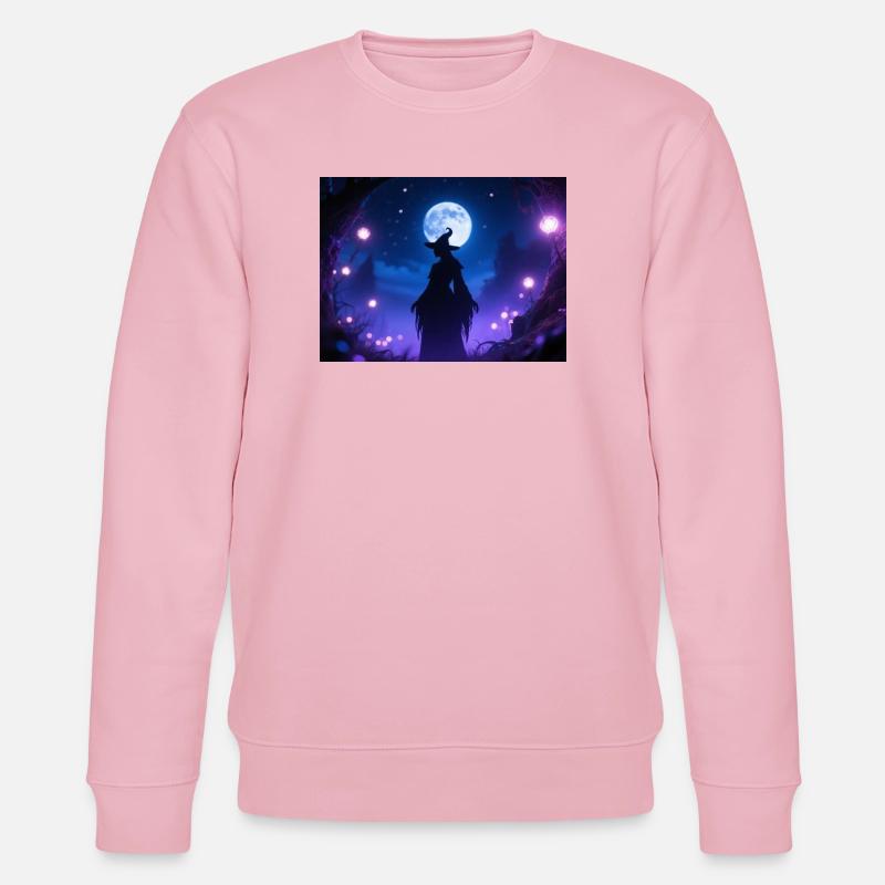 Mondnacht Hexen Silhouette - Stanley/Stella Unisex Bio-Sweatshirt CHANGER  - Hellrosa