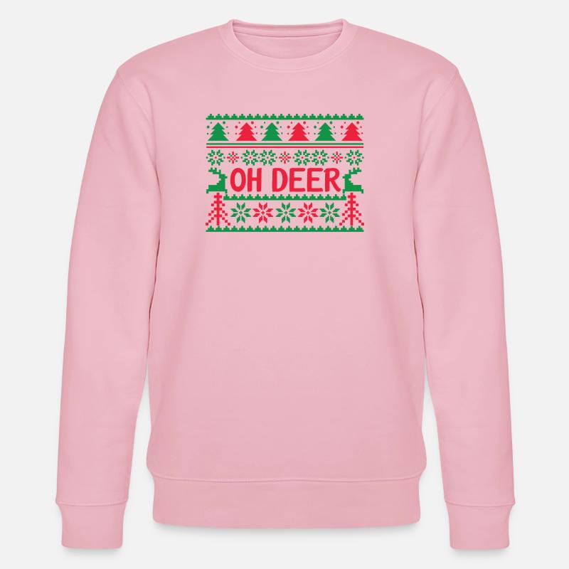 Pull moche - Oh Deer - Sweat bio CHANGER Stanley/Stella Unisexe - rose pâle