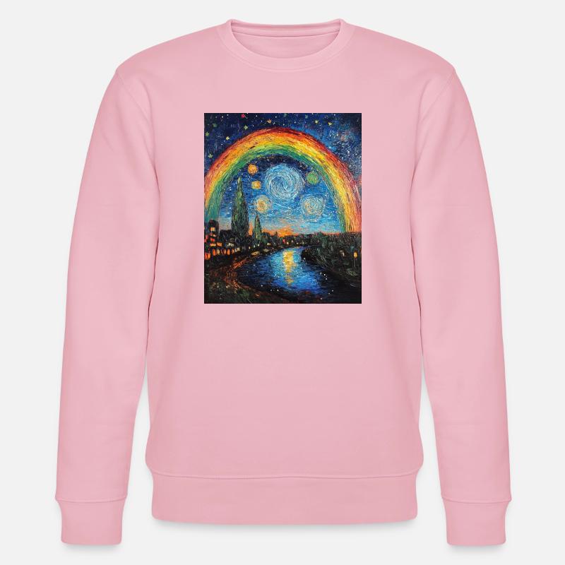 Regenbogen Van Gogh Style Starry Night - Stanley/Stella Unisex Bio-Sweatshirt CHANGER - Hellrosa