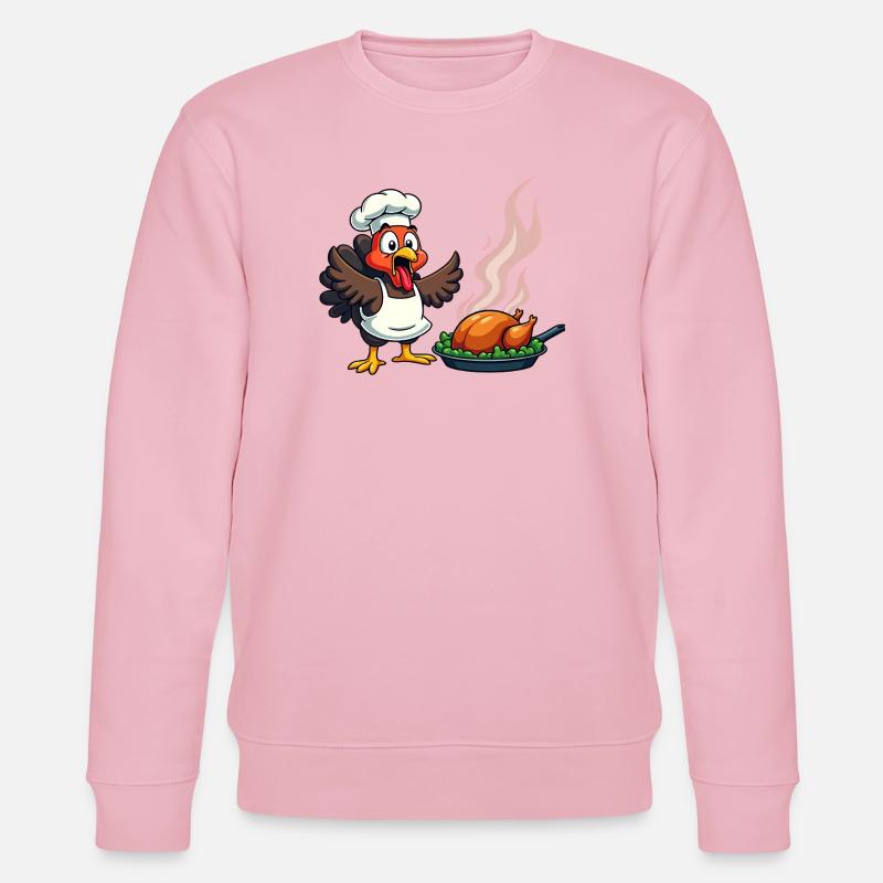 Cuisinier de dinde de Thanksgiving - Sweat bio CHANGER Stanley/Stella Unisexe - rose pâle