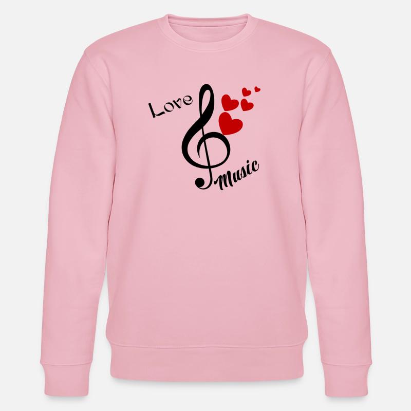 J’adore la musique. Note musicale - Sweat bio CHANGER Stanley/Stella Unisexe - rose pâle