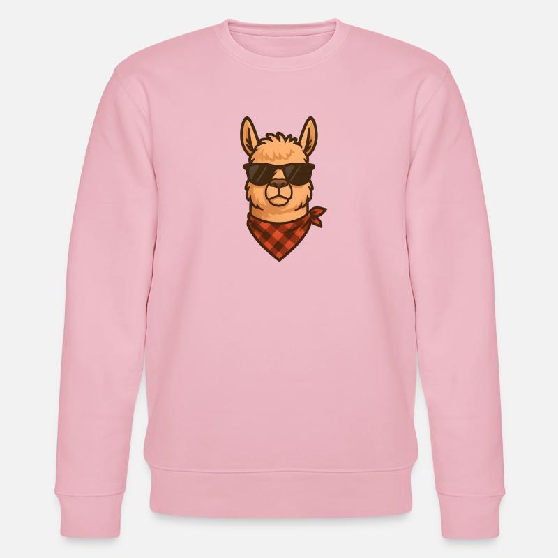 Lama élégant en lunettes de soleil - Sweat bio CHANGER Stanley/Stella Unisexe - rose pâle
