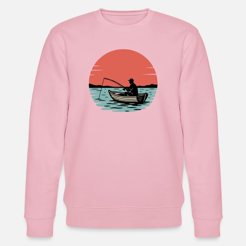 Sonnenuntergangsfischer im Boot - Stanley/Stella Unisex Bio-Sweatshirt CHANGER  - Hellrosa