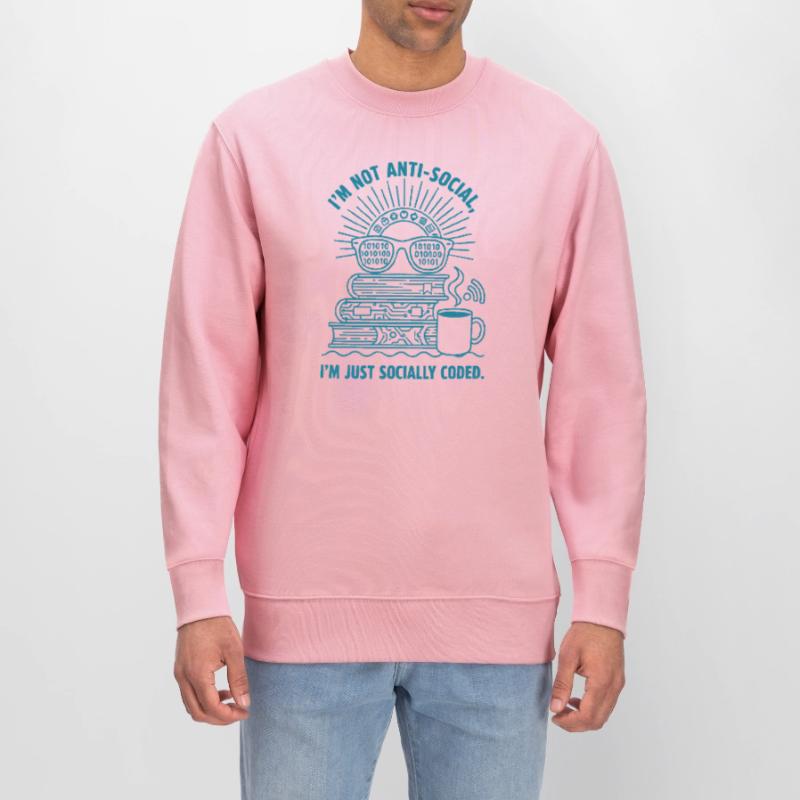 Sozial Codiert: Bücher, Kaffee & Code Stanley/Stella Unisex Bio-Sweatshirt CHANGER 