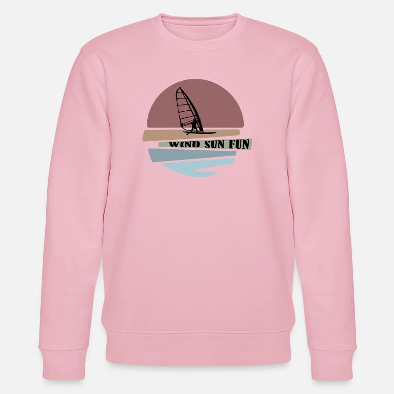Windsurf coucher de soleil Fun Design - Sweat bio CHANGER Stanley/Stella Unisexe - rose pâle