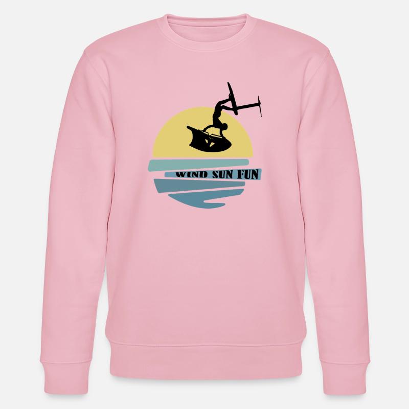 Wingfoil Coucher de soleil - Sweat bio CHANGER Stanley/Stella Unisexe - rose pâle