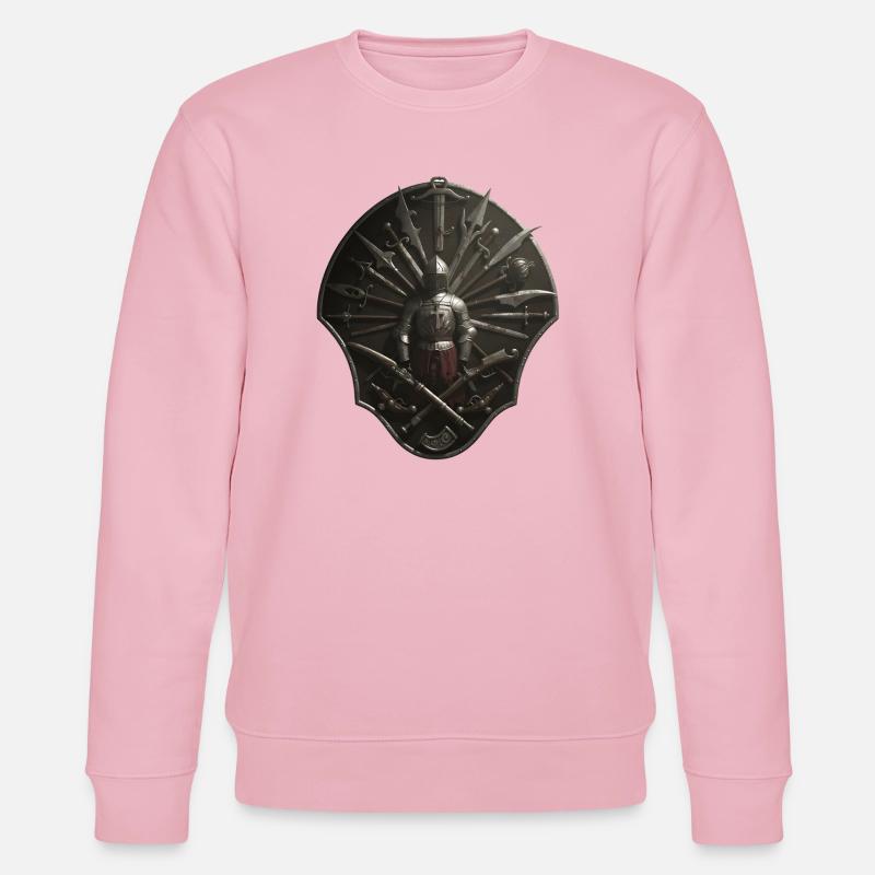 Crusader Shield Circle with Weapons - Stanley/Stella CHANGER Unisex Organic Sweatshirt - cotton pink