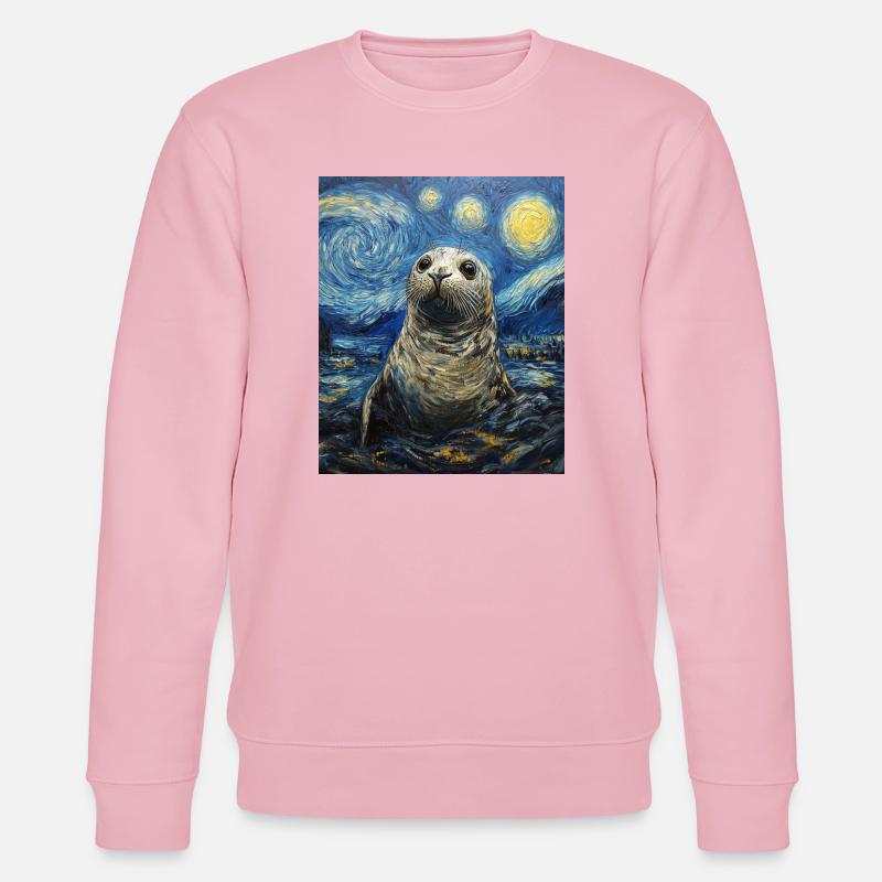 Robbe Van Gogh Style Starry Night - Stanley/Stella CHANGER Unisex Organic Sweatshirt - cotton pink