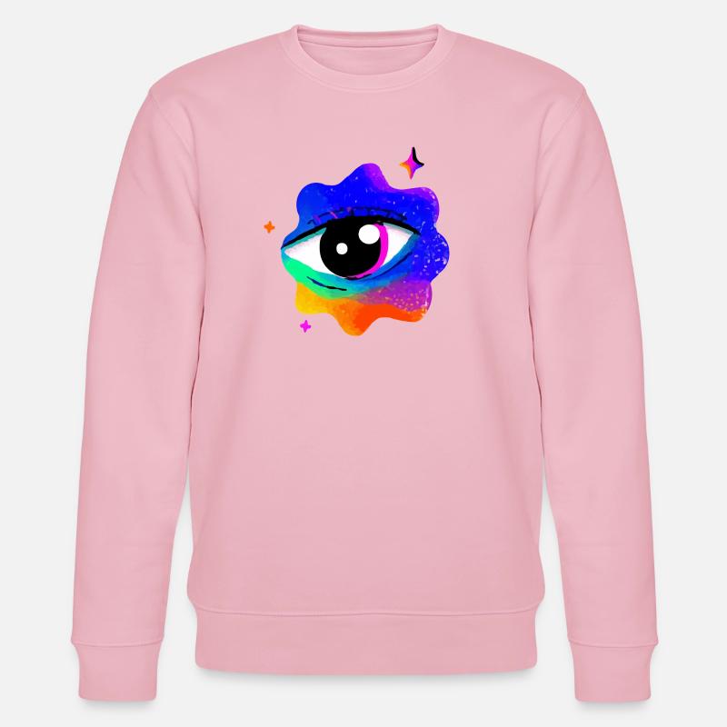 Nébuleuse de l’œil arc-en-ciel vif - Sweat bio CHANGER Stanley/Stella Unisexe - rose pâle