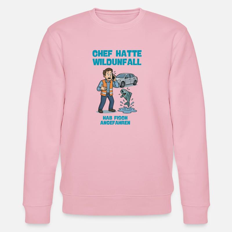 Chef Hatte Wildunfall Fisch Illustration  - Stanley/Stella Unisex Bio-Sweatshirt CHANGER  - Hellrosa
