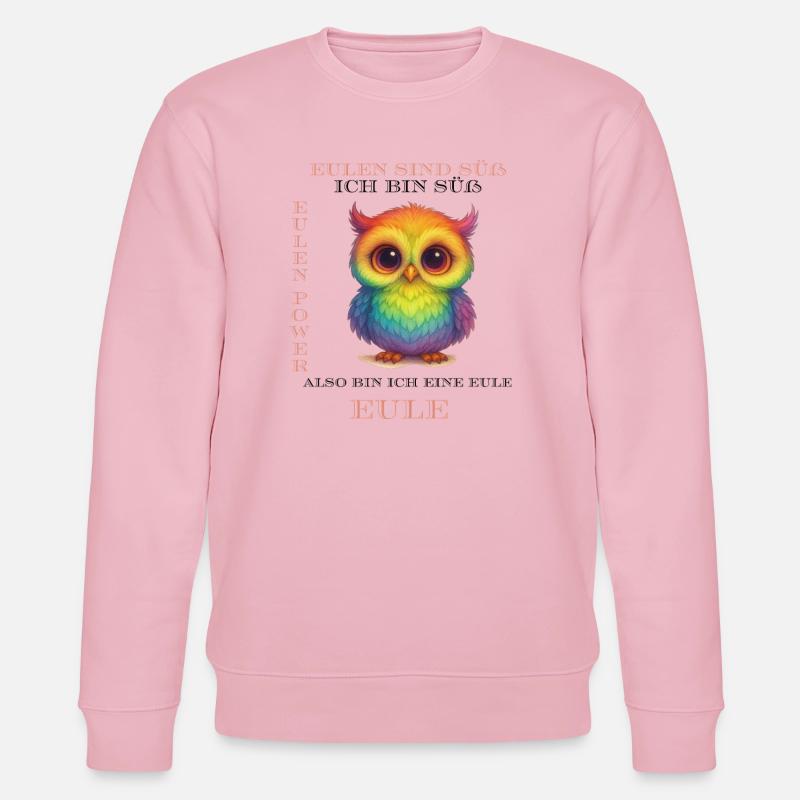 Regenbogen Eulen Power - Stanley/Stella Unisex Bio-Sweatshirt CHANGER  - Hellrosa