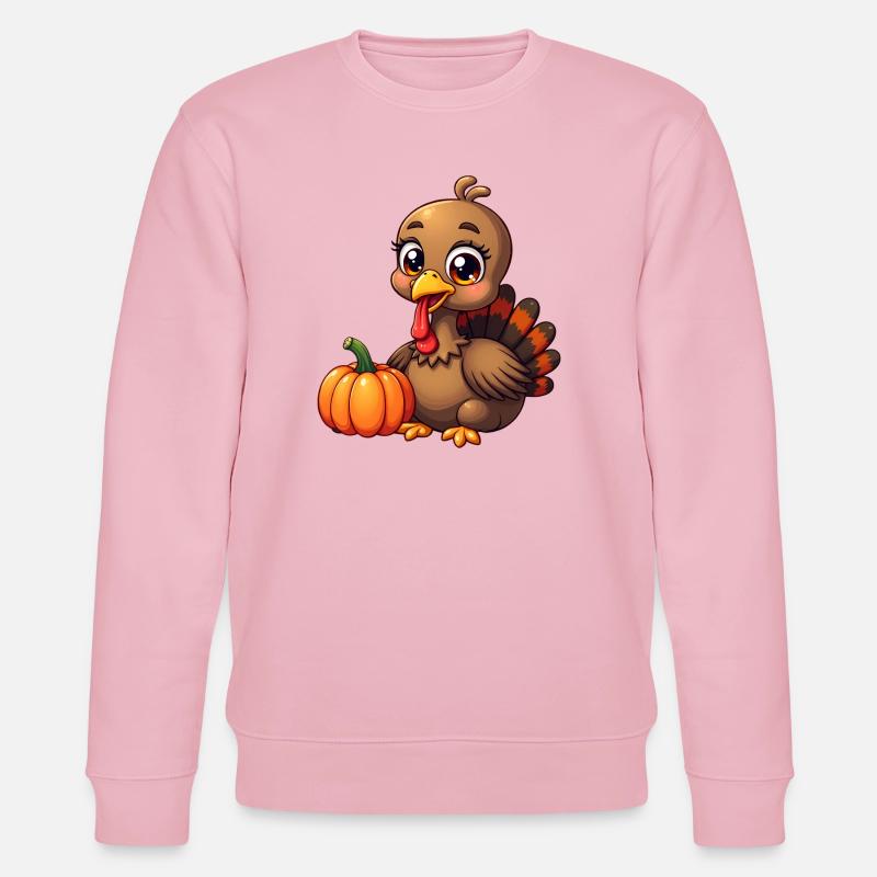 Bébé dinde de Thanksgiving - Sweat bio CHANGER Stanley/Stella Unisexe - rose pâle