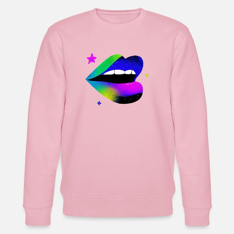 Regenbogen Lippe Graffiti Pop Art - Stanley/Stella Unisex Bio-Sweatshirt CHANGER  - Hellrosa