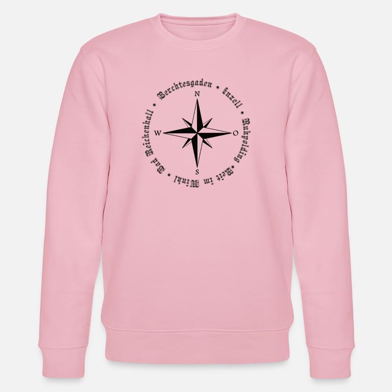 Kompass Alpen Orte Design - Stanley/Stella Unisex Bio-Sweatshirt CHANGER  - Hellrosa