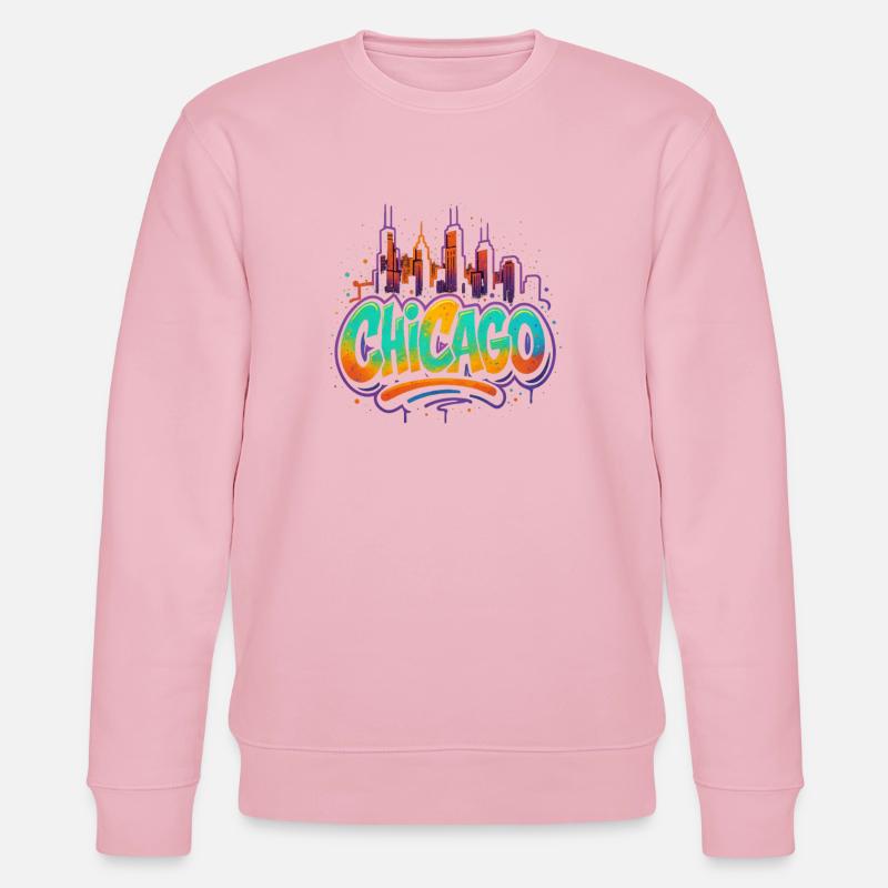 Chicago Graffiti Skyline - Stanley/Stella CHANGER Unisex Organic Sweatshirt - cotton pink