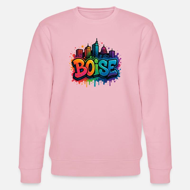 Boise Graffiti Skyline - Stanley/Stella Unisex Bio-Sweatshirt CHANGER - Hellrosa