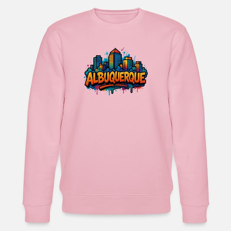 Albuquerque Graffiti Skyline - Stanley/Stella Unisex Bio-Sweatshirt CHANGER  - Hellrosa