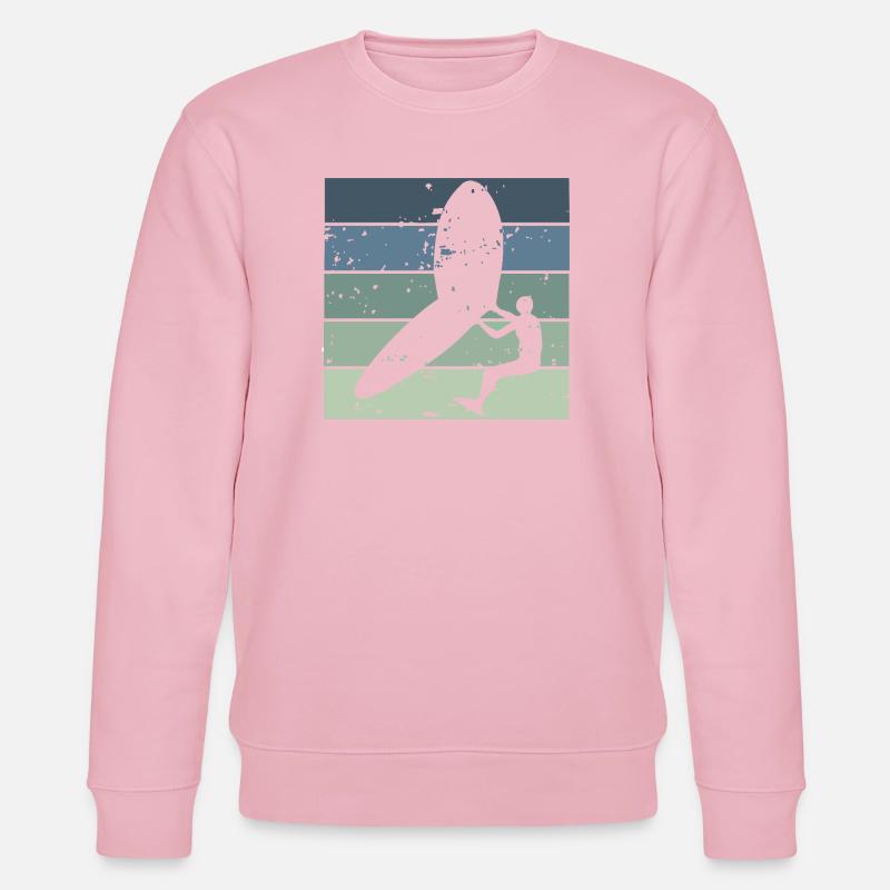 Silhouette Wingfoiler avec planche de surf - Sweat bio CHANGER Stanley/Stella Unisexe - rose pâle