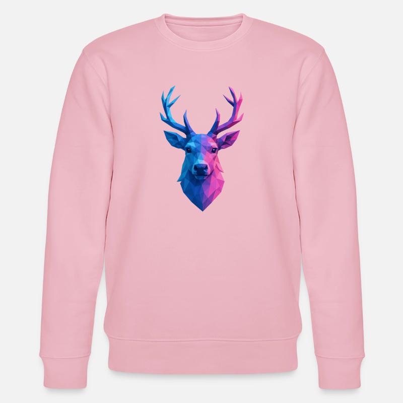 Weihnachten Rentier Low Poly - Stanley/Stella Unisex Bio-Sweatshirt CHANGER  - Hellrosa