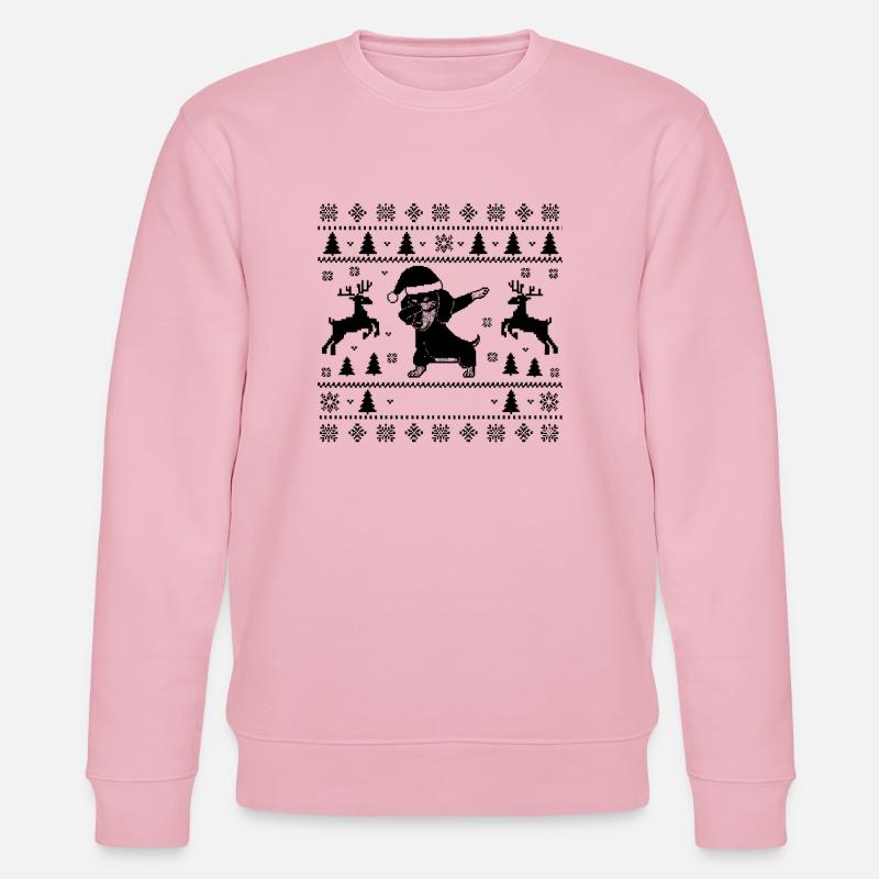 Dabbing Dackel Christmas Man Style - Stanley/Stella Unisex Bio-Sweatshirt CHANGER  - Hellrosa