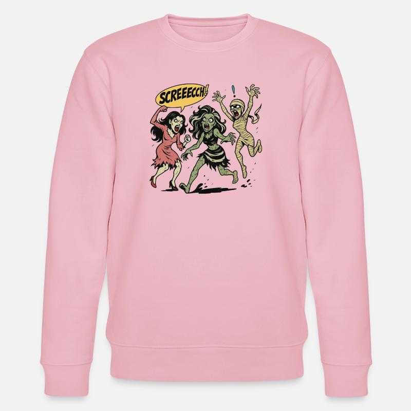 Zombie trio in screaming comic style - Stanley/Stella CHANGER Unisex Organic Sweatshirt - cotton pink