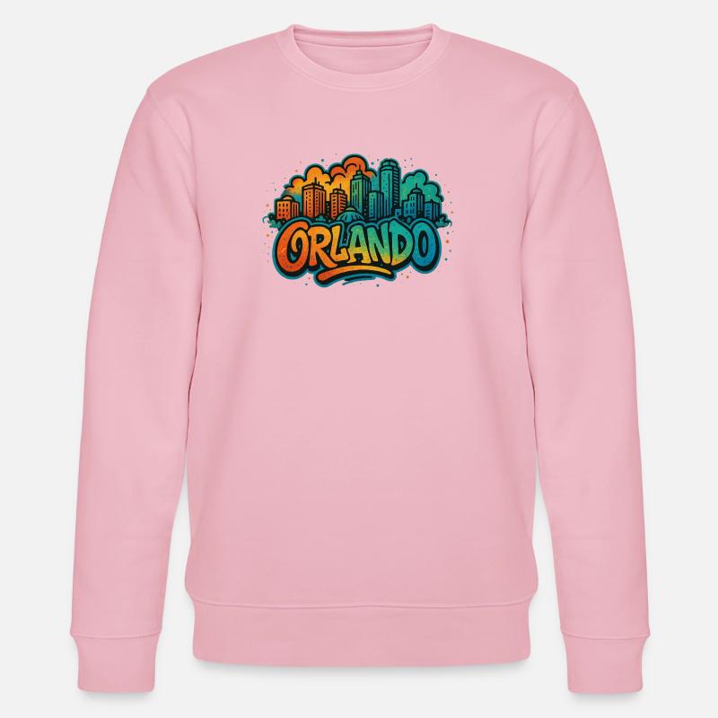 Orlando Graffiti Skyline - Stanley/Stella Unisex Bio-Sweatshirt CHANGER  - Hellrosa