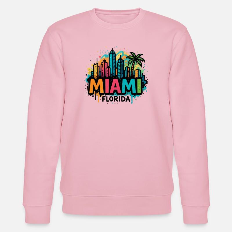 Miami Skyline Graffiti - Stanley/Stella Unisex Bio-Sweatshirt CHANGER - Hellrosa