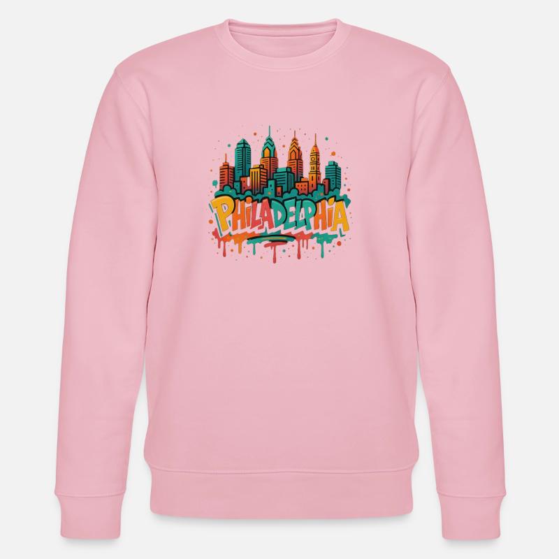 Philly Graffiti Skyline - Stanley/Stella Unisex Bio-Sweatshirt CHANGER - Hellrosa