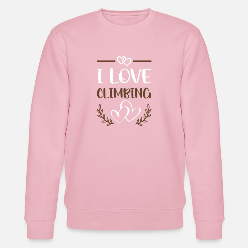 Ich liebe dasKlettern - Stanley/Stella Unisex Bio-Sweatshirt CHANGER  - Hellrosa