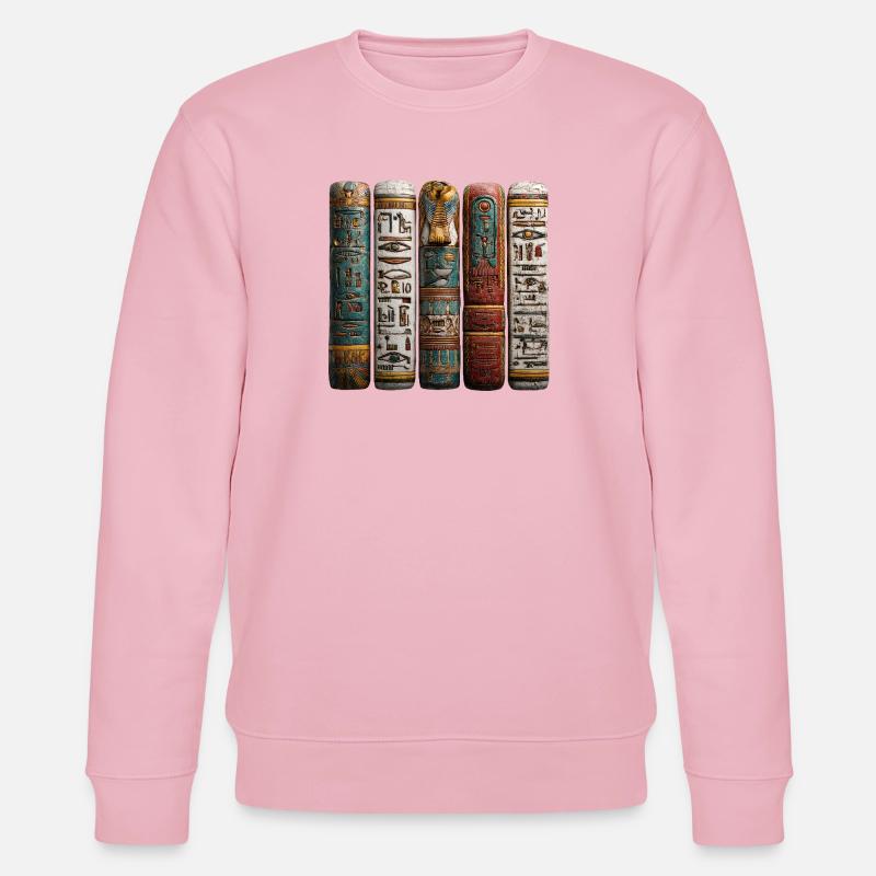 Reading hieroglyphic stelae is a science - Stanley/Stella CHANGER Unisex Organic Sweatshirt - cotton pink