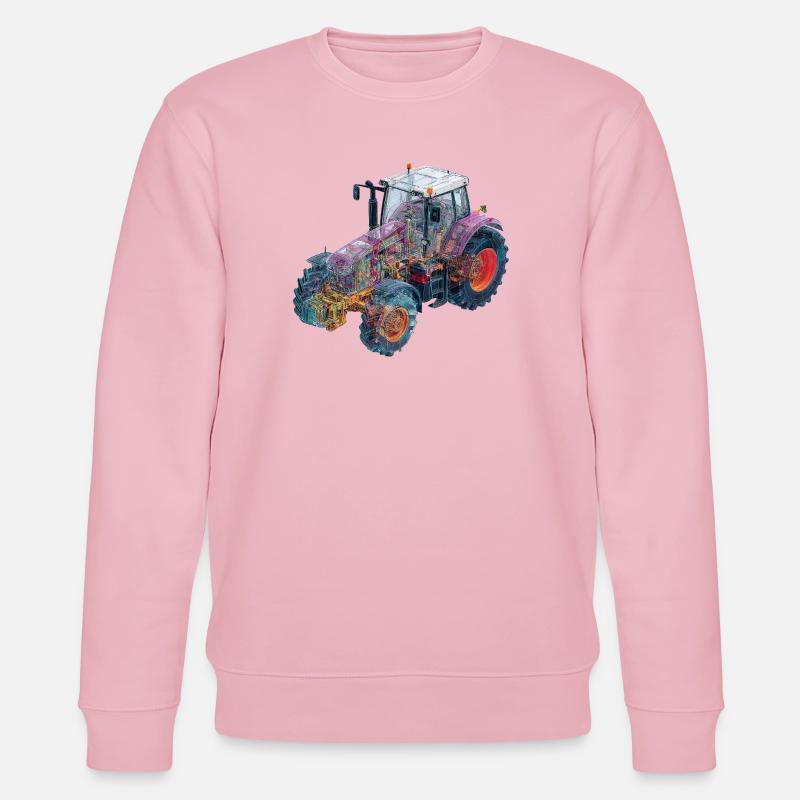 CAD-Röntgen-Traktor Farbenspiel Illustration - Stanley/Stella Unisex Bio-Sweatshirt CHANGER - Hellrosa