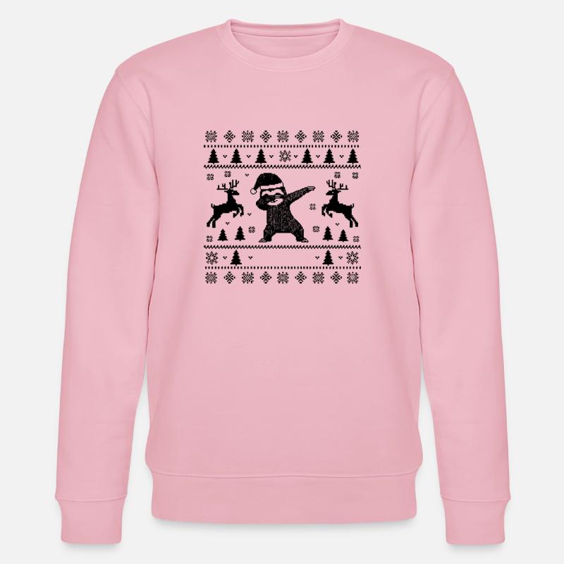 Noël Dabbing Sloth Homme de Noël - Sweat bio CHANGER Stanley/Stella Unisexe - rose pâle