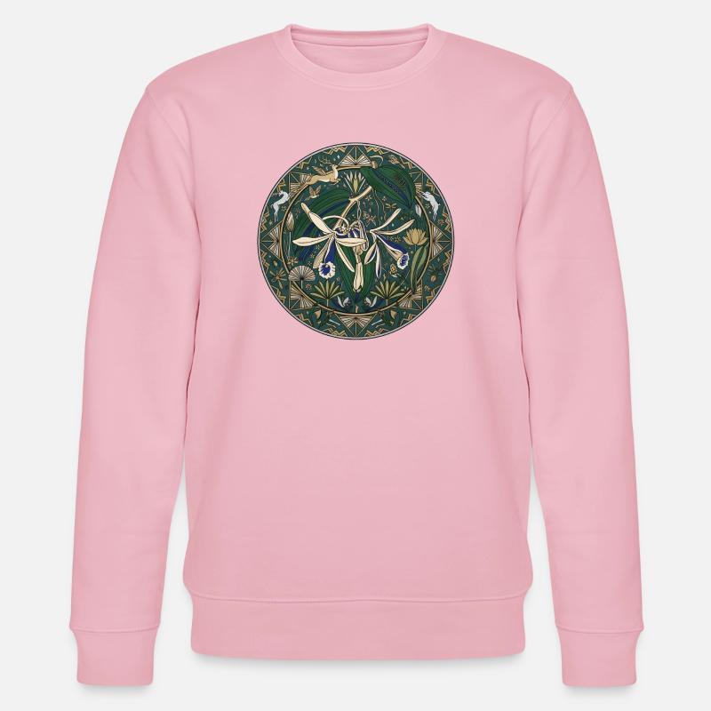 Orchidée vanille et feuillage - Sweat bio CHANGER Stanley/Stella Unisexe - rose pâle