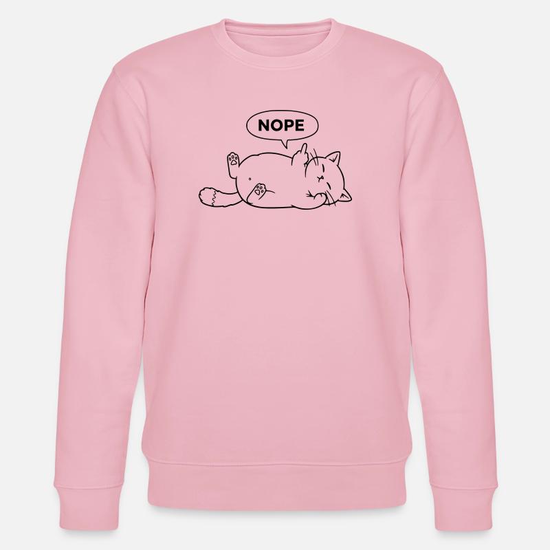 Nope Katze | Sarkastisches Katzen Statement - Stanley/Stella Unisex Bio-Sweatshirt CHANGER - Hellrosa