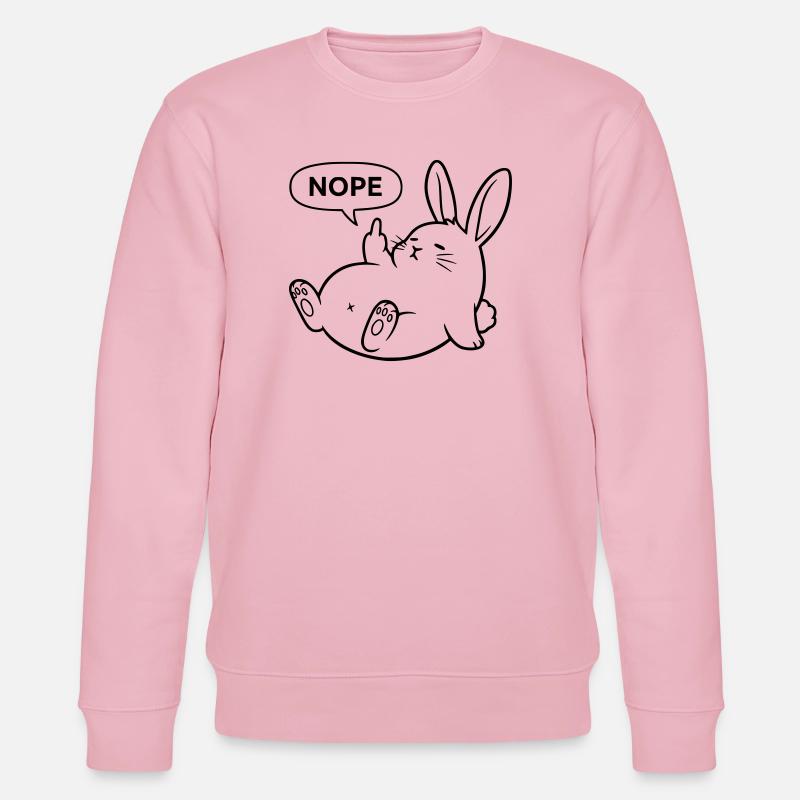 Nope Kaninchen | Freches Hasen Statement - Stanley/Stella Unisex Bio-Sweatshirt CHANGER  - Hellrosa