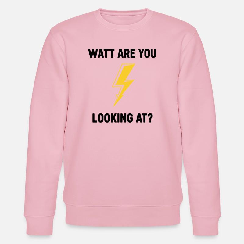 Watt Regardez-vous la conception du boulon - Sweat bio CHANGER Stanley/Stella Unisexe - rose pâle