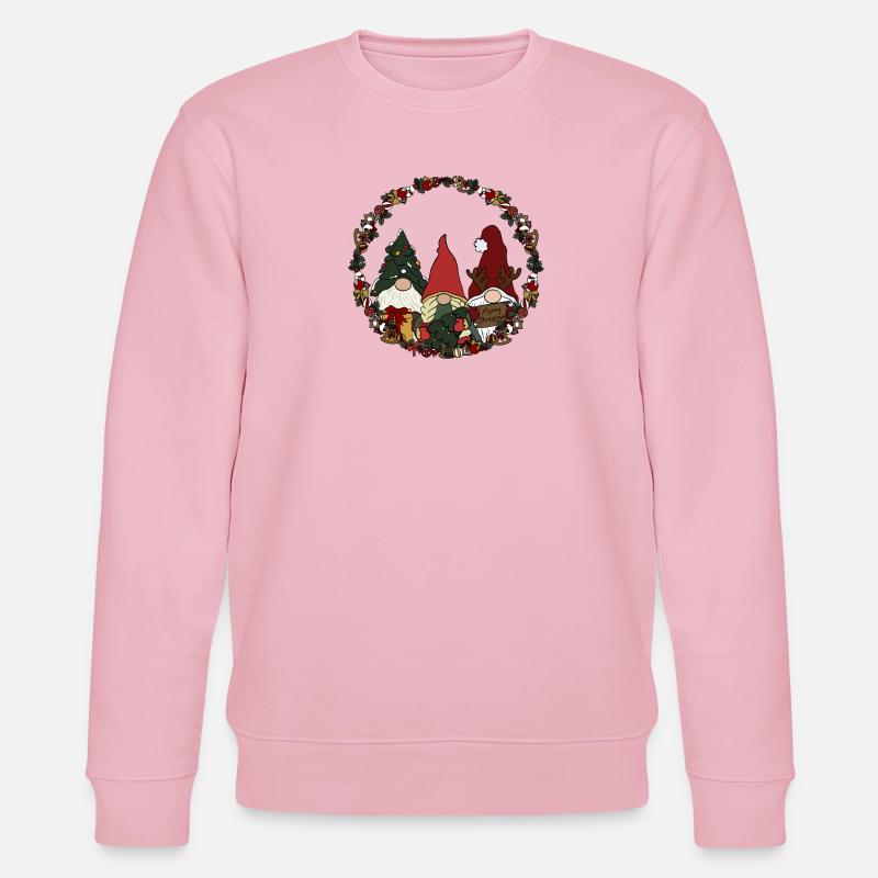 Wichtel  im Weihnachtskranz - Stanley/Stella Unisex Bio-Sweatshirt CHANGER  - Hellrosa