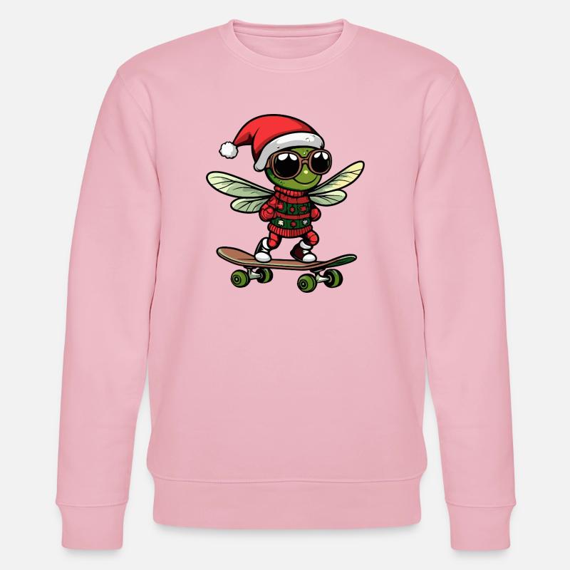 Libelle Weihnachten Lustig - Stanley/Stella Unisex Bio-Sweatshirt CHANGER  - Hellrosa